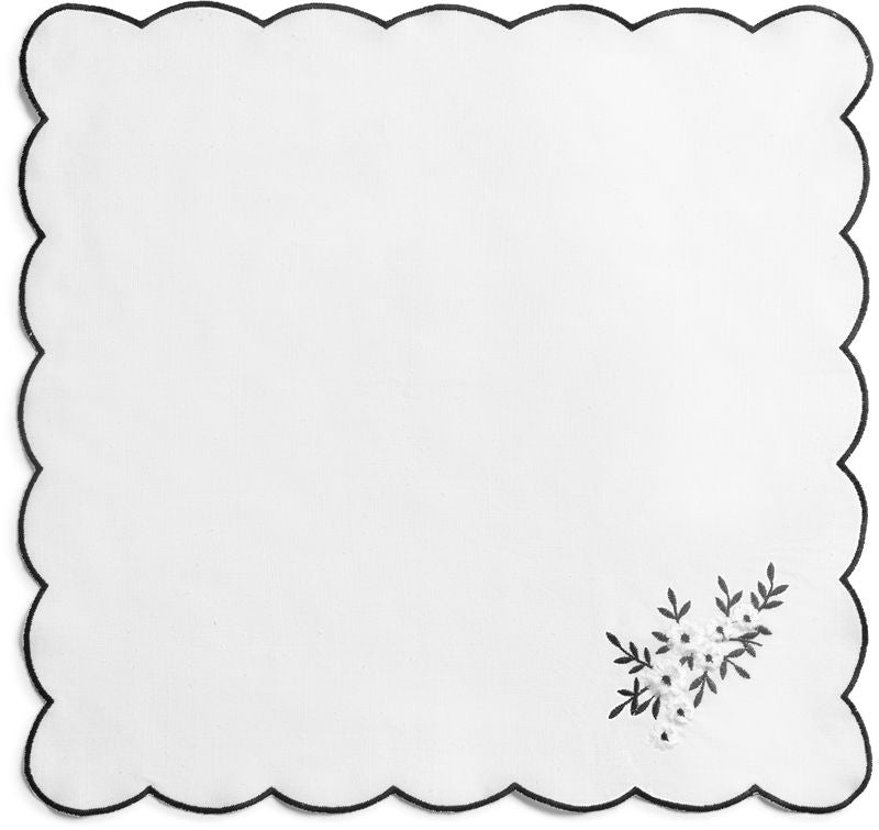 Noir Blossom Scallop Napkin