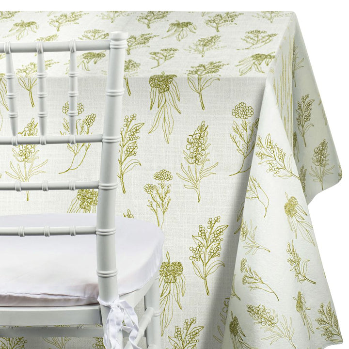 Green Floral Embroidered
