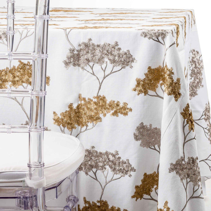 Gold and Silver Embroidered Trees