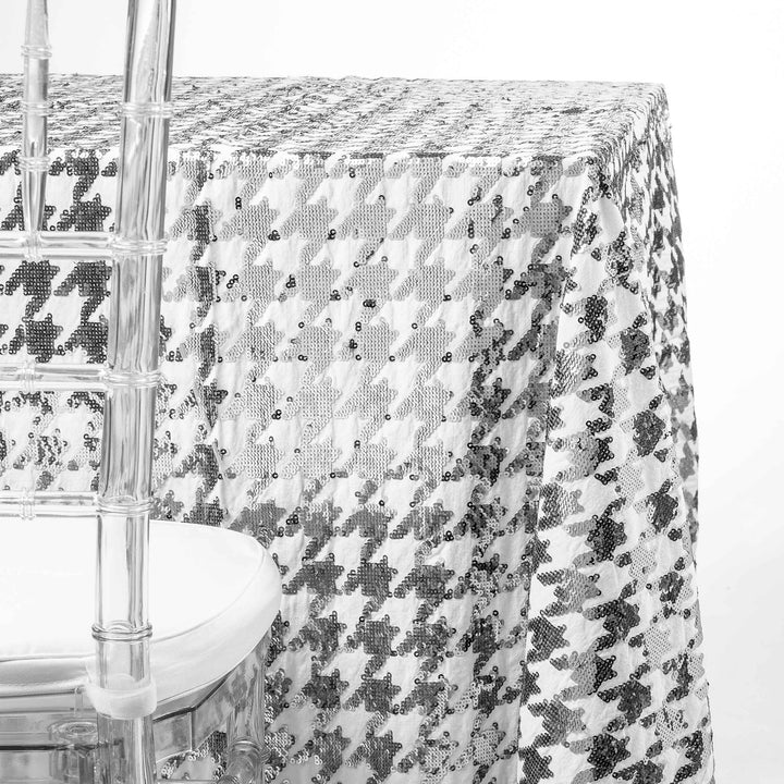 Silver Mirror Houndstooth