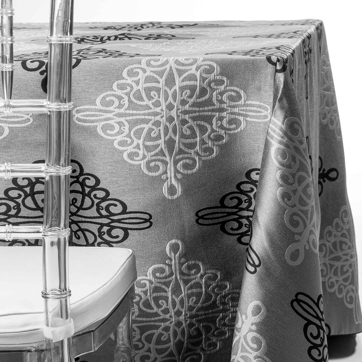 Black and Silver Damask