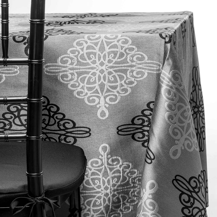 Black and Silver Damask