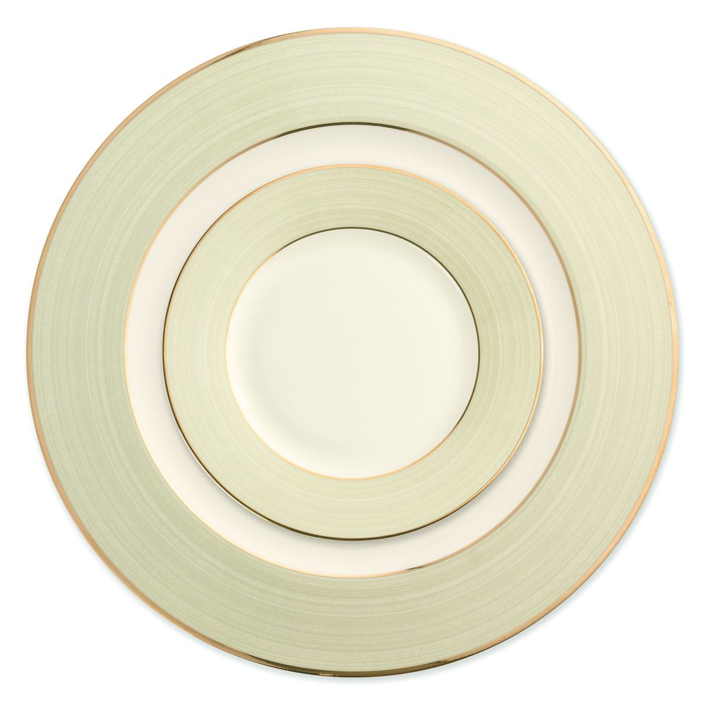 Green Brushed Bread Plate