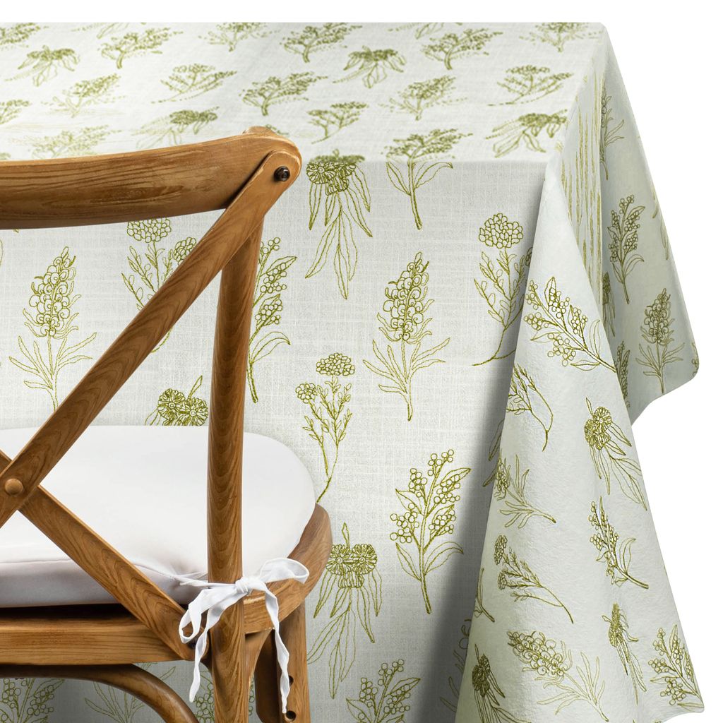 Green Floral Embroidered