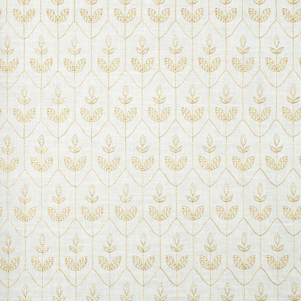 Gold Floral Embroidered
