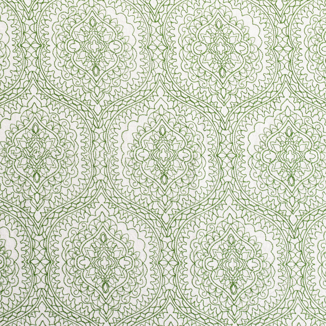 Green Embroidered Geometric