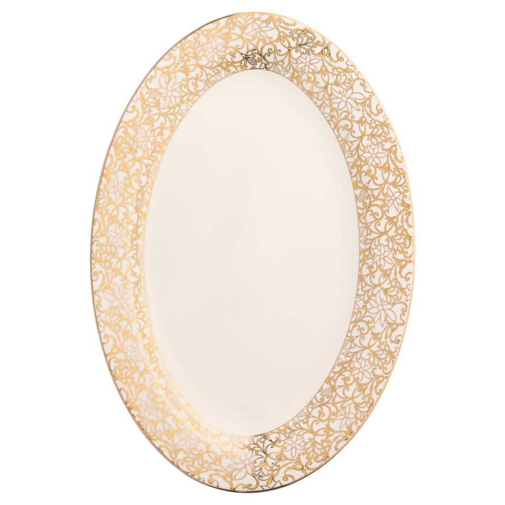 Gold Lace Oval Bread Plate