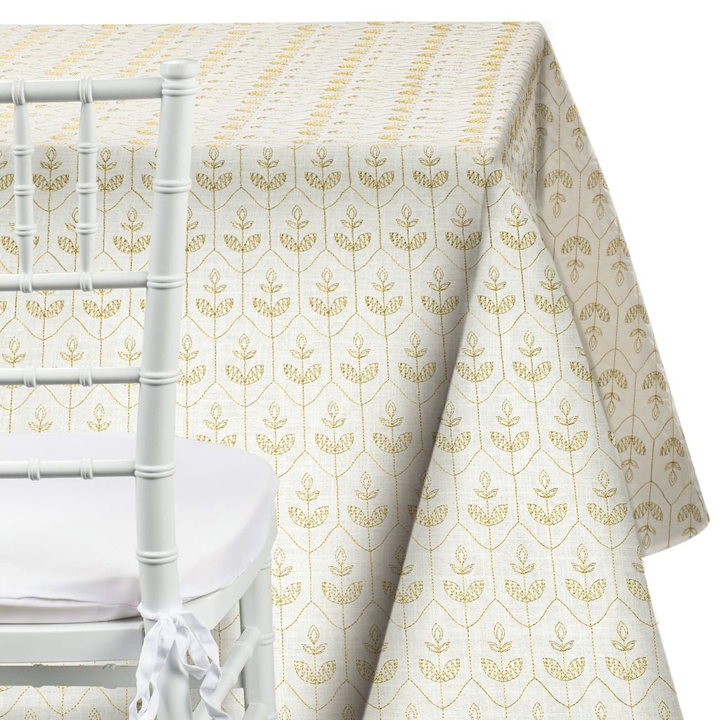 Gold Floral Embroidered