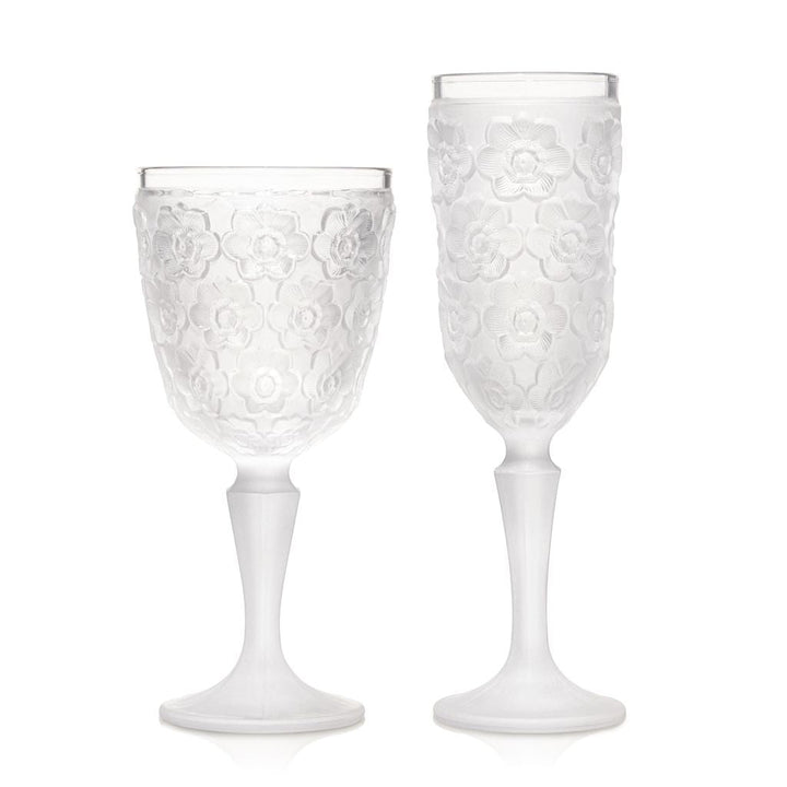 Frosted Floral Glassware