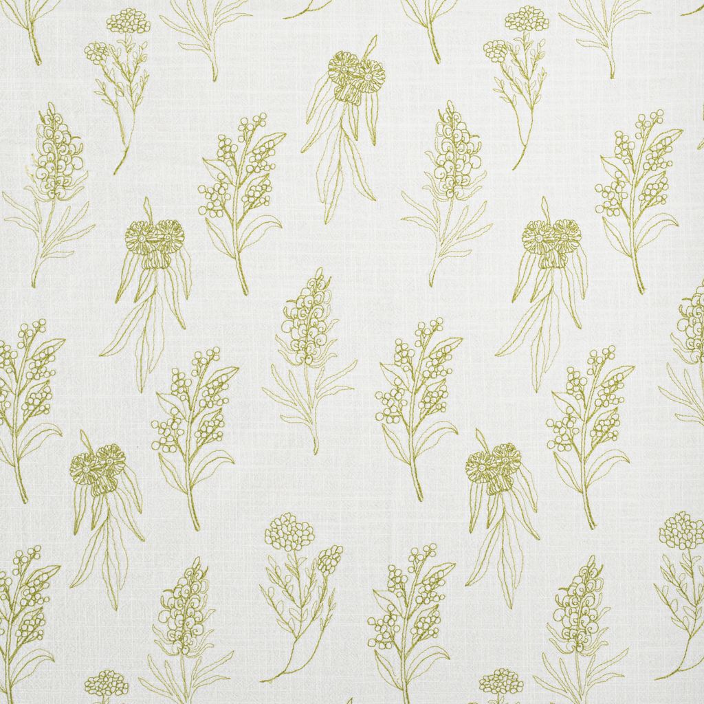 Green Floral Embroidered