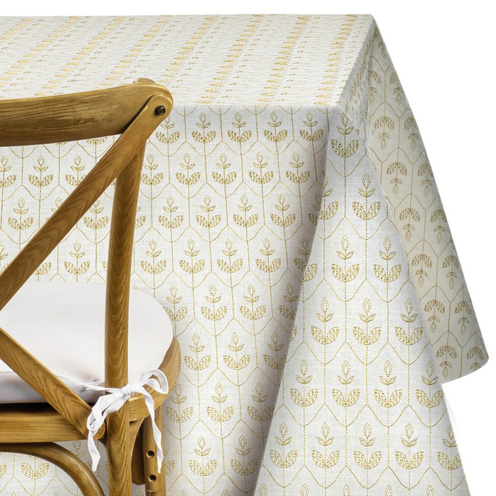 Gold Floral Embroidered