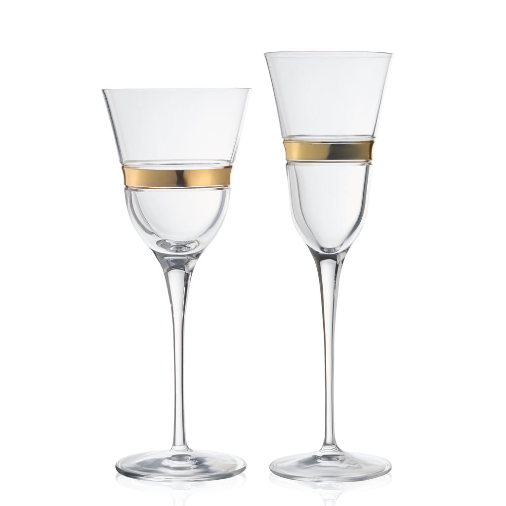Gold Banded Glassware