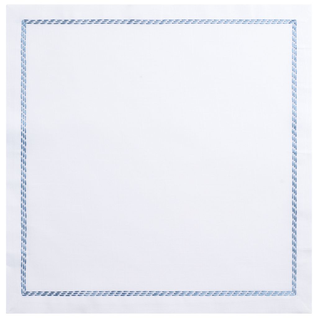 Blue Triple Stitch Napkin