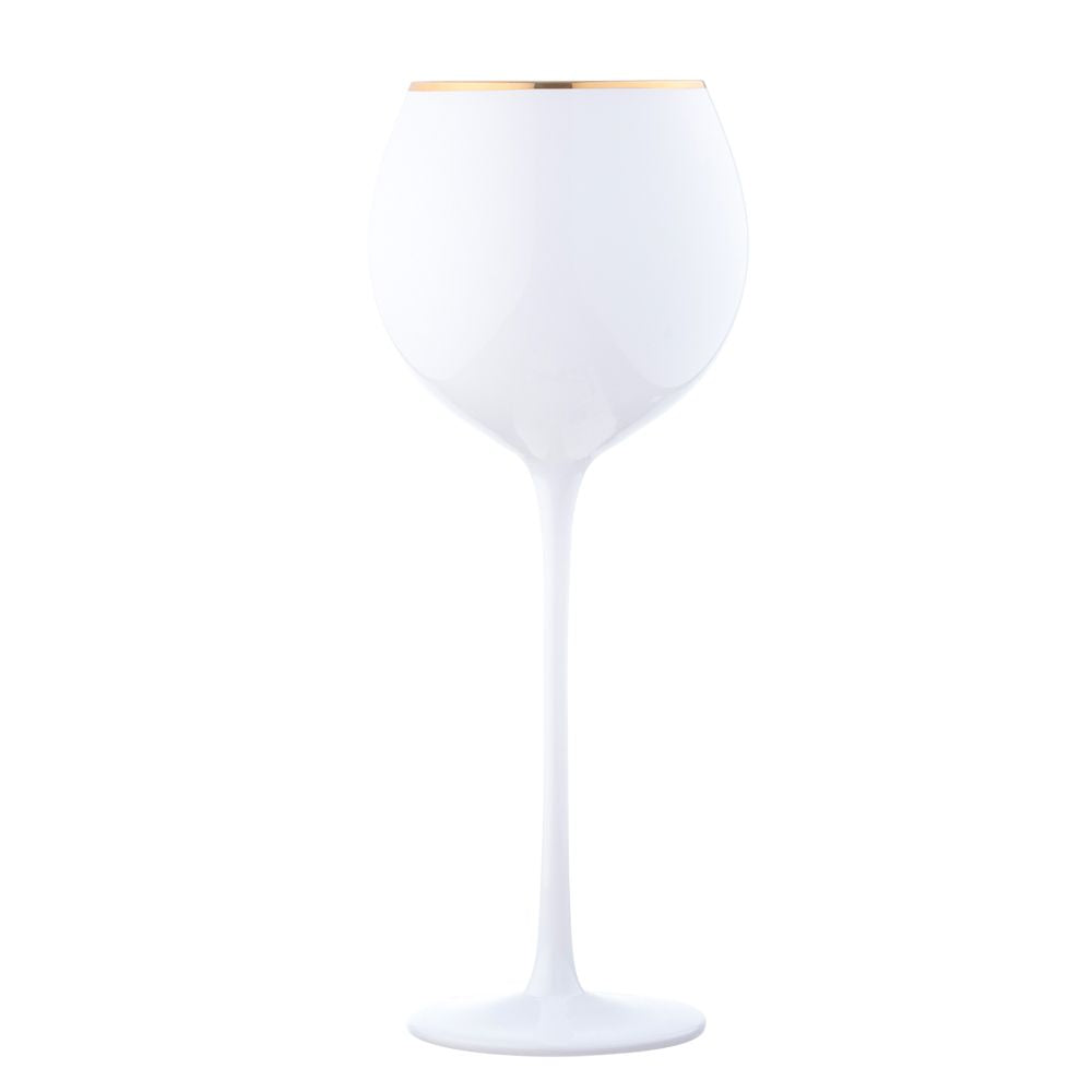 White Glassware Gold Rim