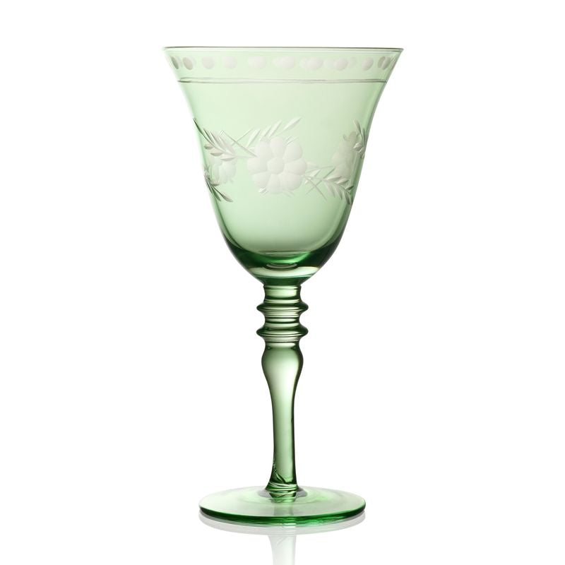 Green Victorian Etched Glassware