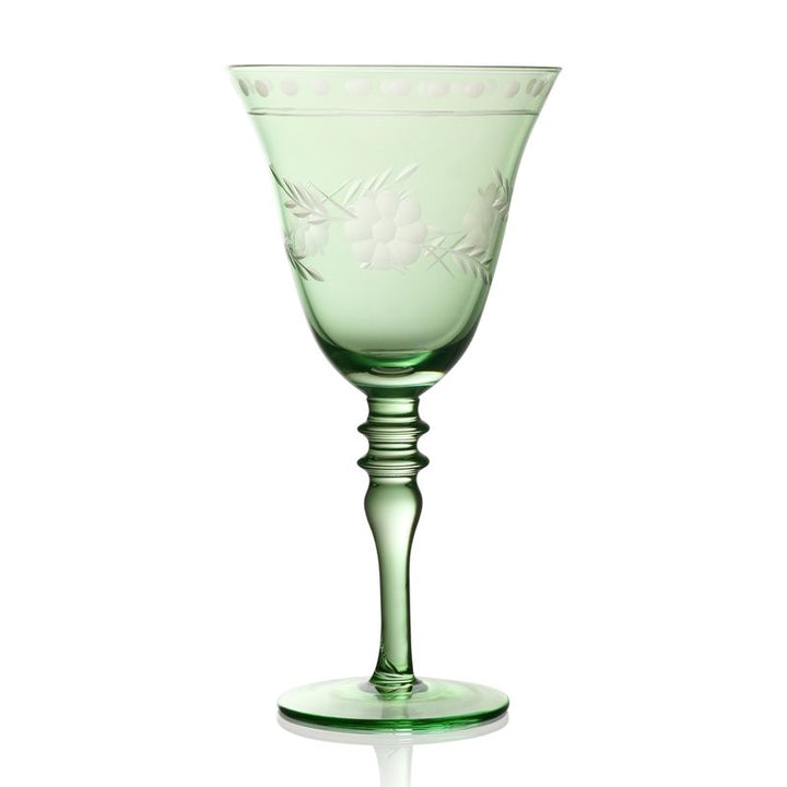 Green Victorian Etched Glassware