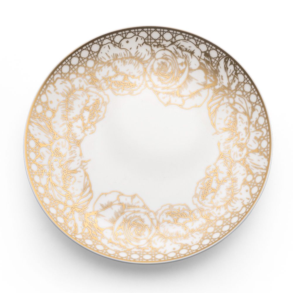 Gold Floral Bread Plate