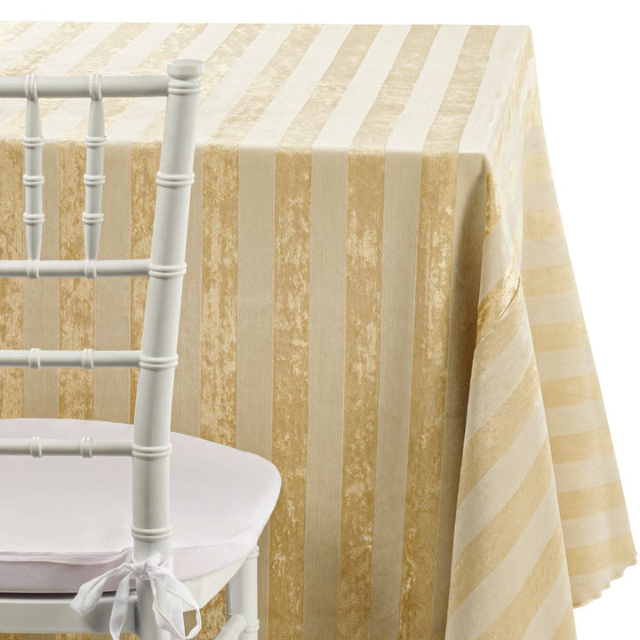 Gold and Ivory Velvet Stripe