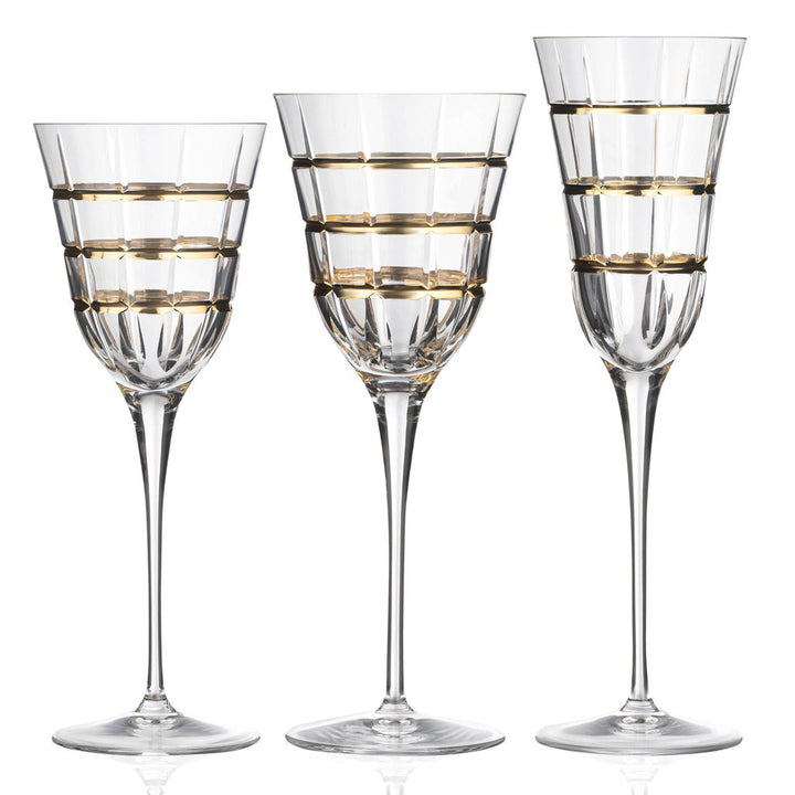 Gold Ribbed Glassware