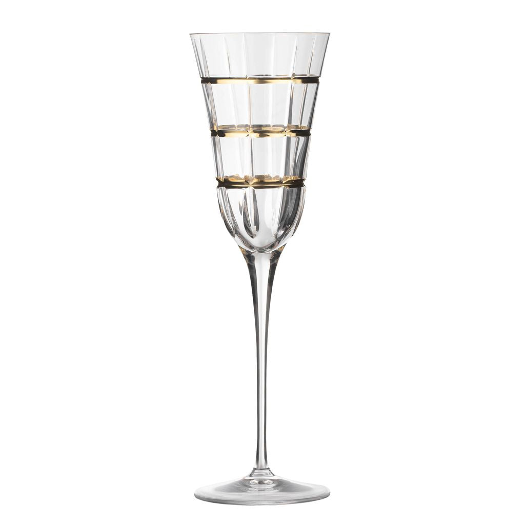 Gold Ribbed Glassware