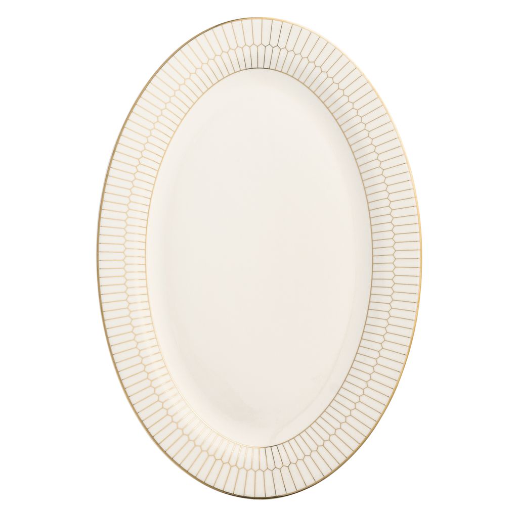 Gold Halo Oval Dinner Plate