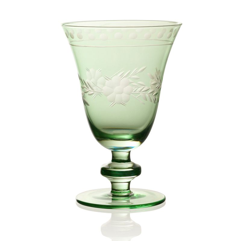 Green Victorian Etched Glassware
