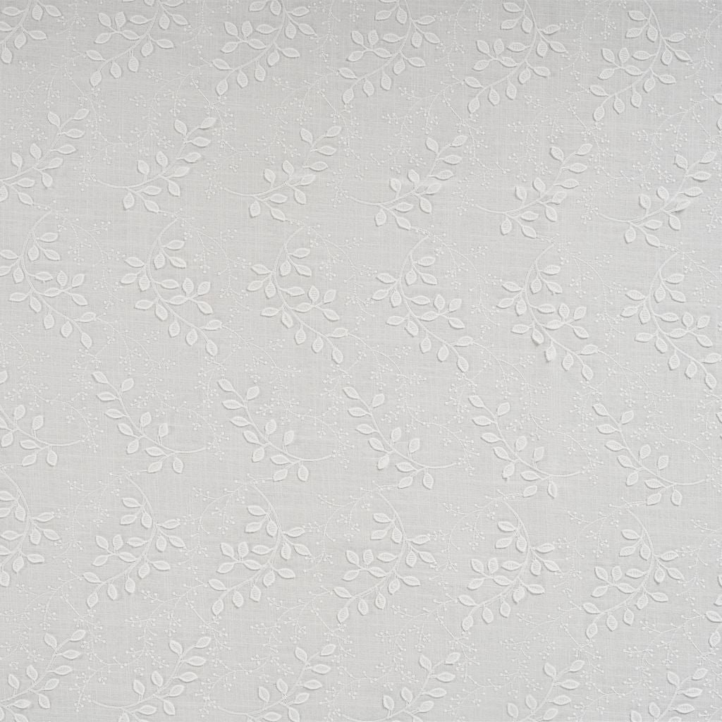 White Embroidered Leaves