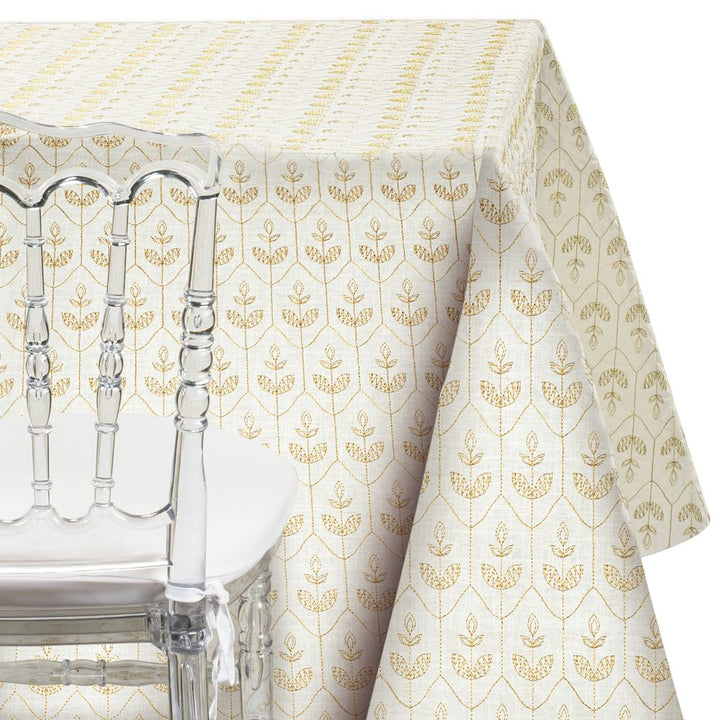 Gold Floral Embroidered