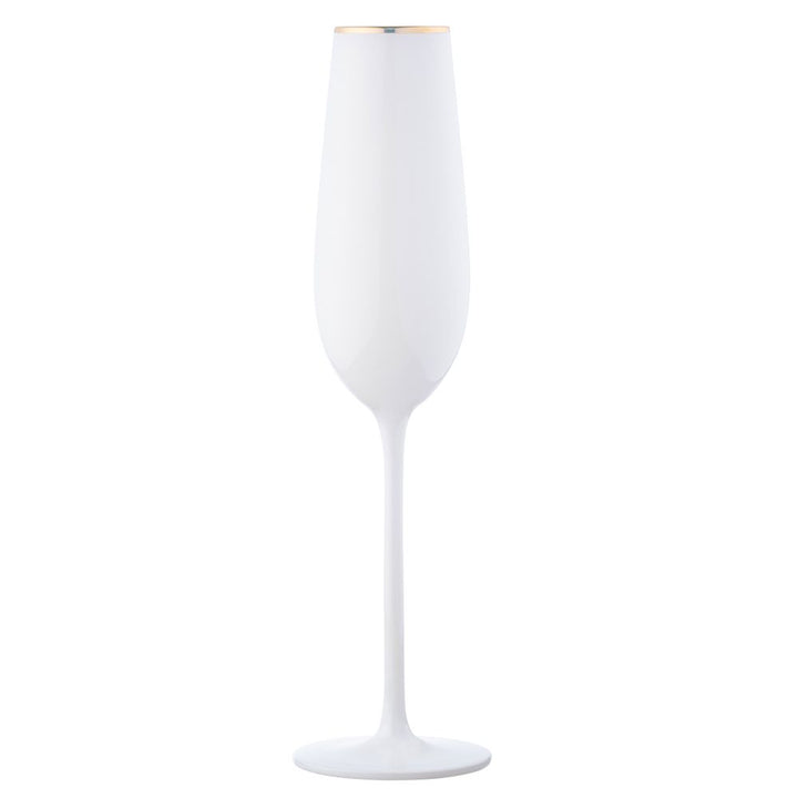 White Glassware Gold Rim