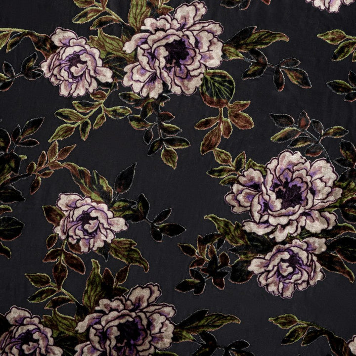 Plum & Black Floral Burnout