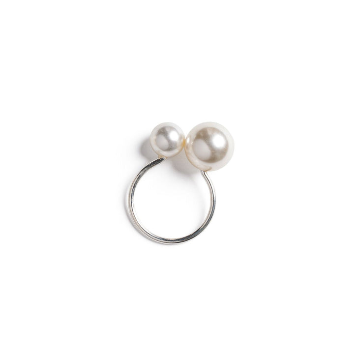 Pearl Napkin Ring Silver Band