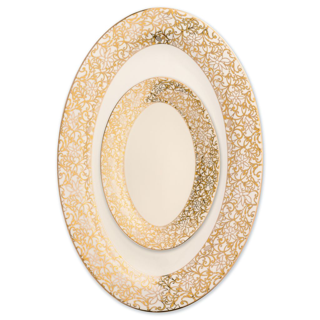 Gold Lace Oval Bread Plate