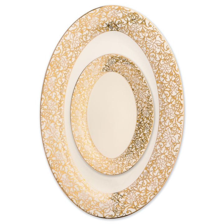 Gold Lace Oval Bread Plate