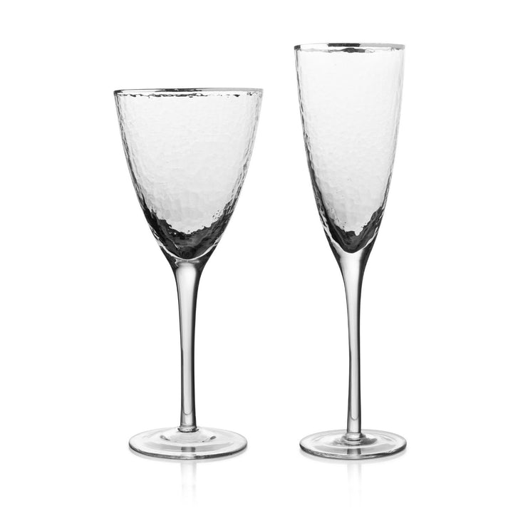 Silver Rim Bubble Glassware