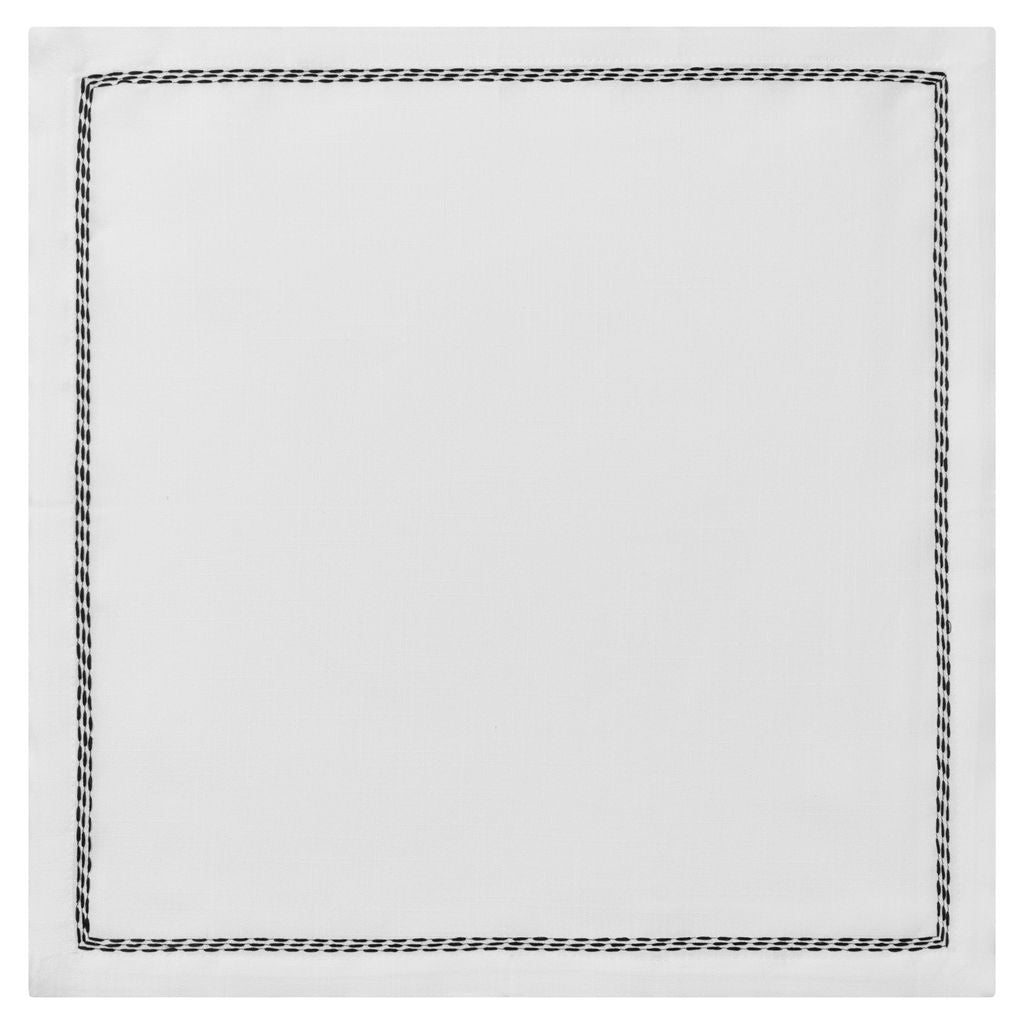 Black Triple Stitch Napkin