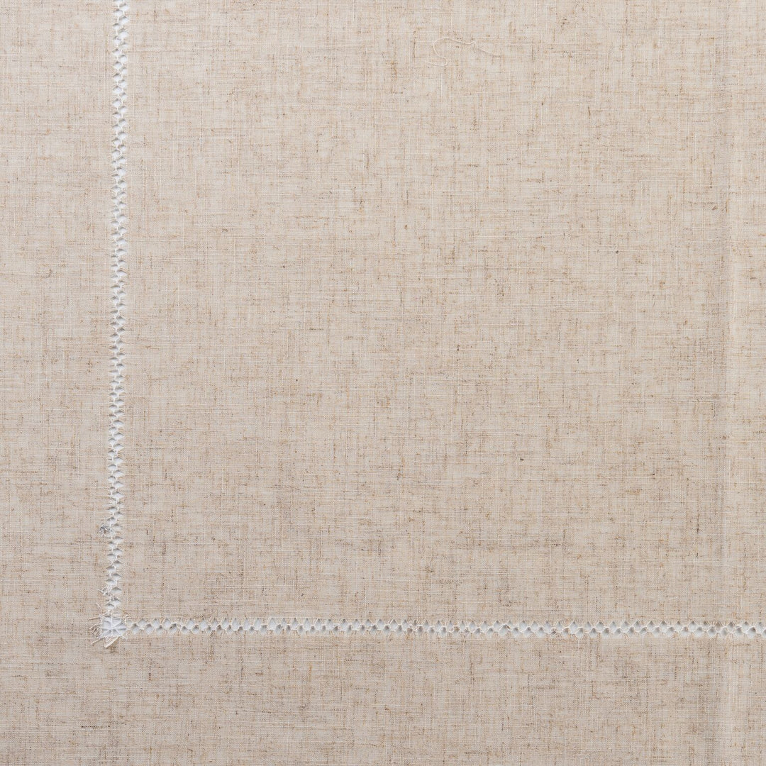 Taupe Linen Hemstitch Square