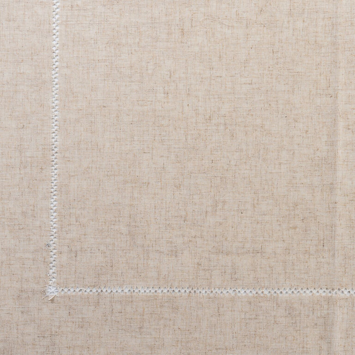 Taupe Linen Hemstitch Square