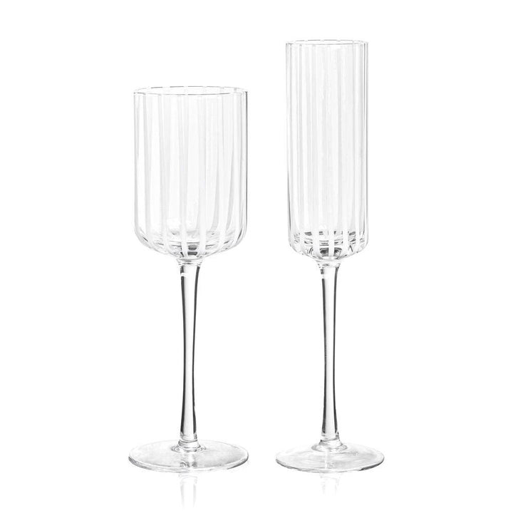 White Candy Cane Glassware